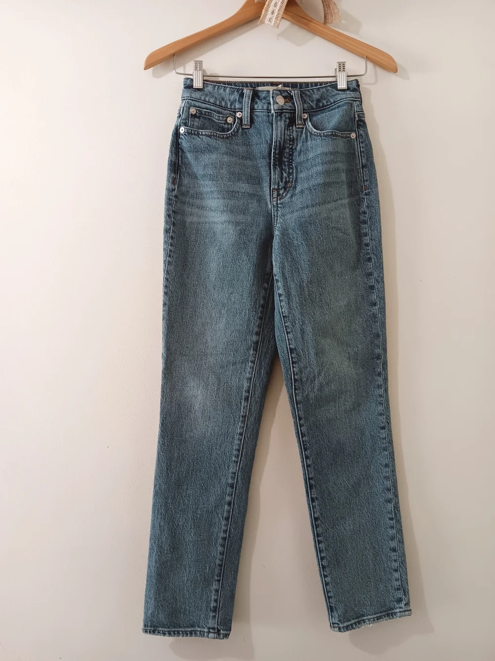 Madewell High Rise Classic Medium Wash The Curvy Perfect Vintage Denim Jeans 24 - Picture 1 of 7